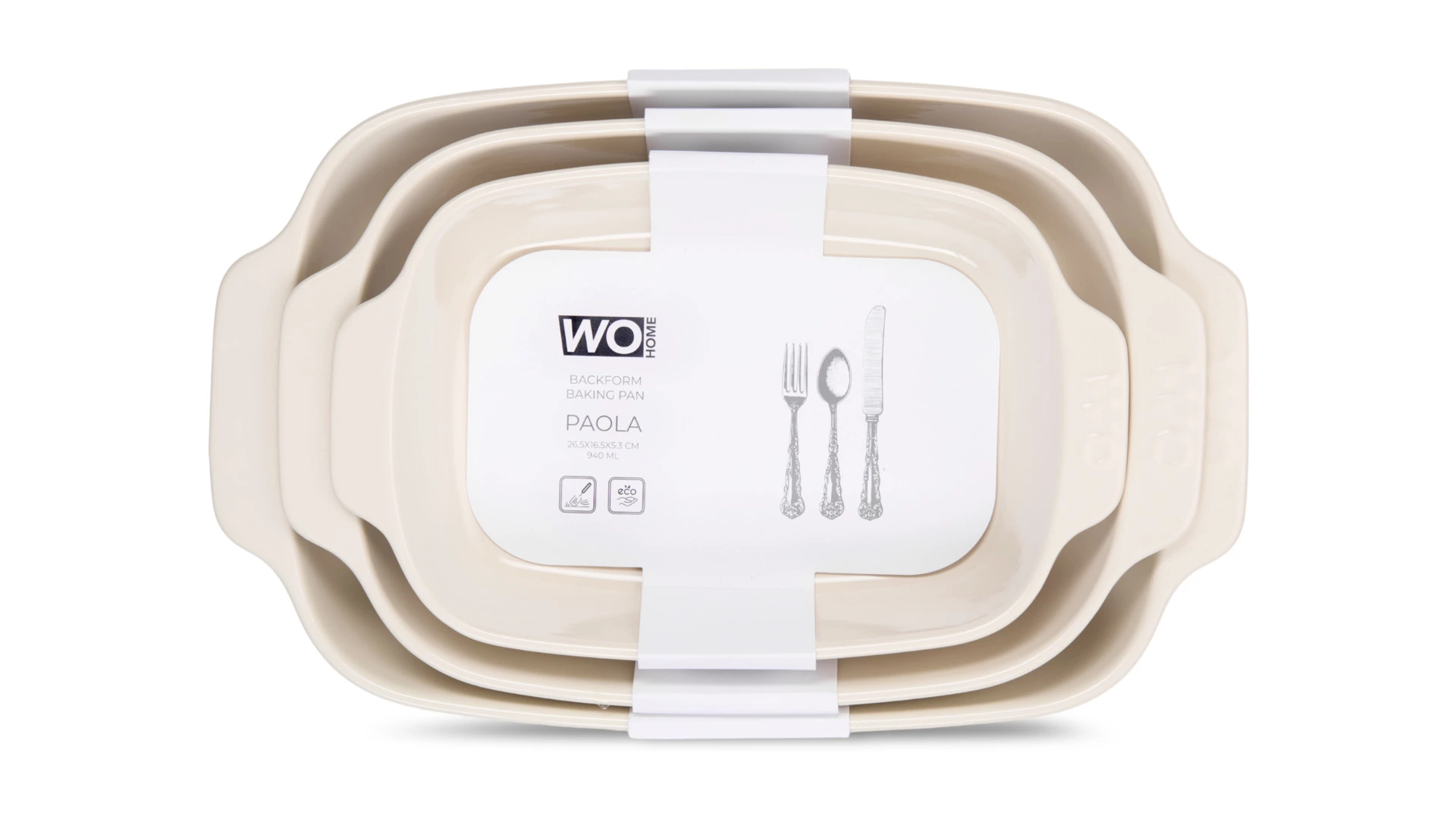 Форма для запекания WO HOME Paola 35х22,2x6 см, 2,3 л, жаропрочная керамика, бежевая