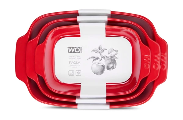 Форма для запекания WO HOME Paola 26,5х16,5x5,3 см, 940 мл, жаропрочная керамика, красная
