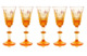 Набор бокалов для шампанского ГХЗ Медовый спас 225 мл, 5 шт, хрусталь, янтарный-sale