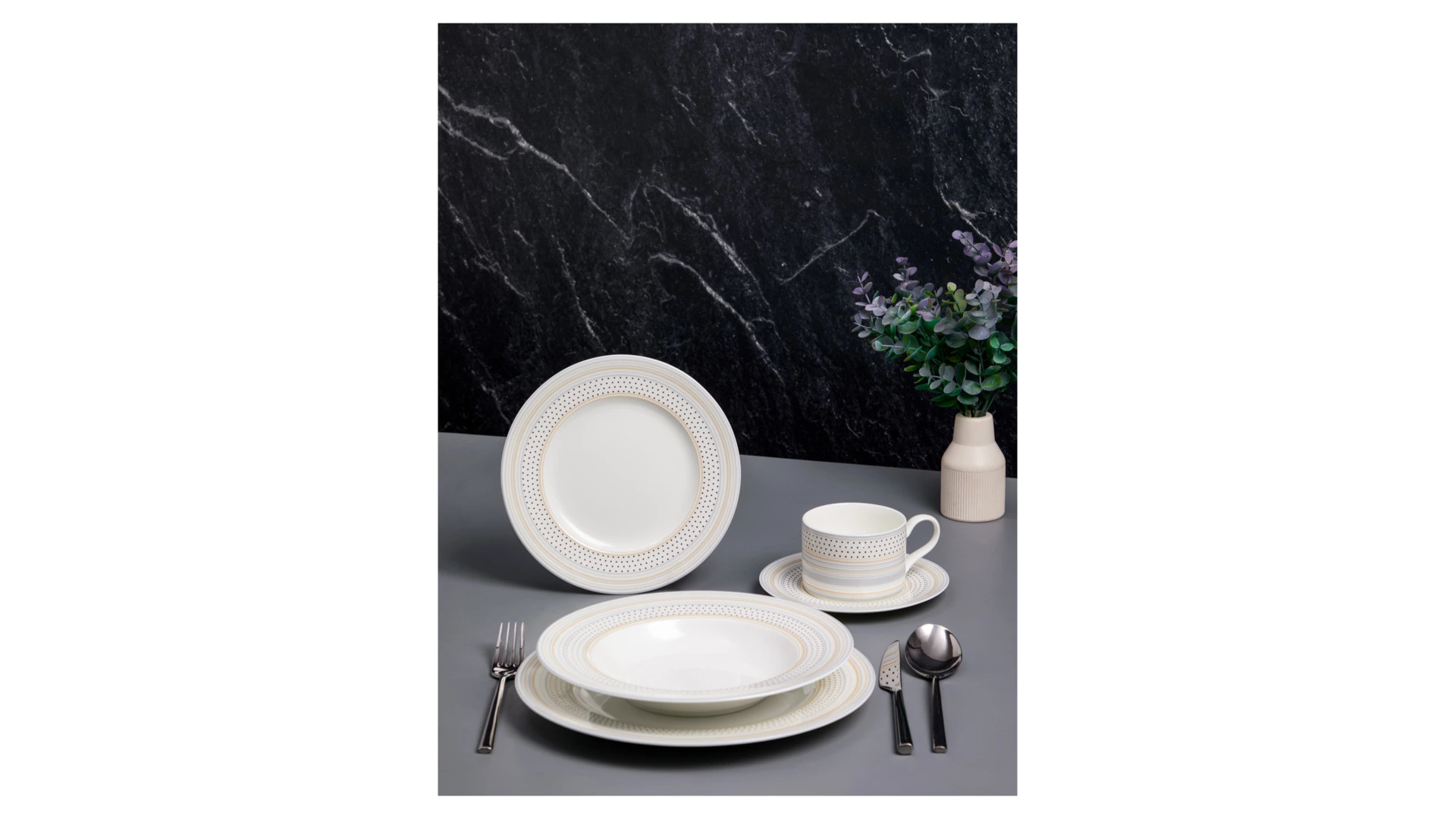 Сервиз чайно-столовый Decor de table София на 6 персон 30 предметов, фарфор, п/к