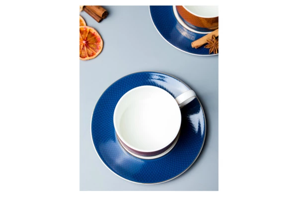 Набор чашек чайных с блюдцами Decor de table Арабика 200 мл, 2 шт, фарфор, п/к
