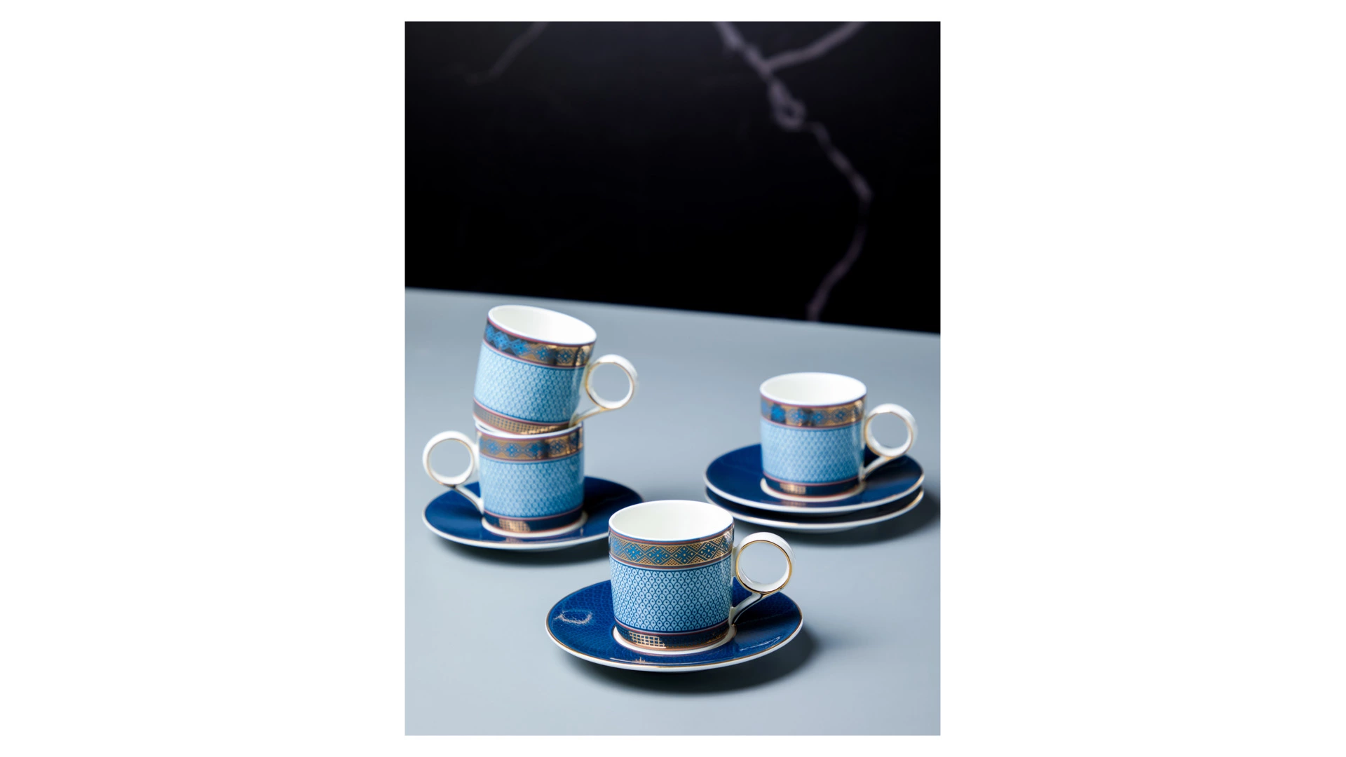 Набор чашек кофейных с блюдцами Decor de table Стайл 100 мл, 4 шт, фарфор