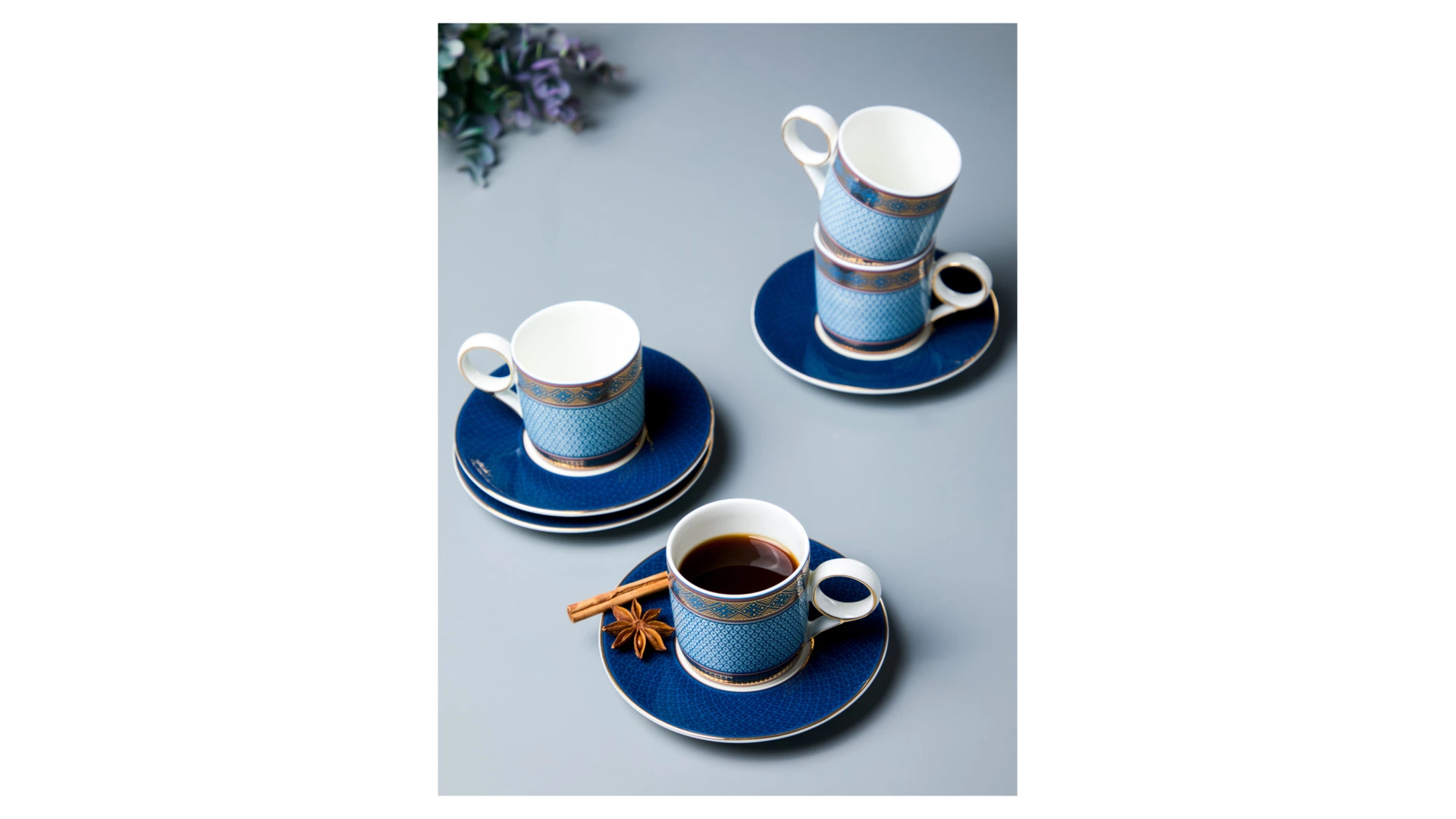 Набор чашек кофейных с блюдцами Decor de table Стайл 100 мл, 4 шт, фарфор