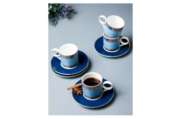Набор чашек кофейных с блюдцами Decor de table Стайл 100 мл, 4 шт, фарфор