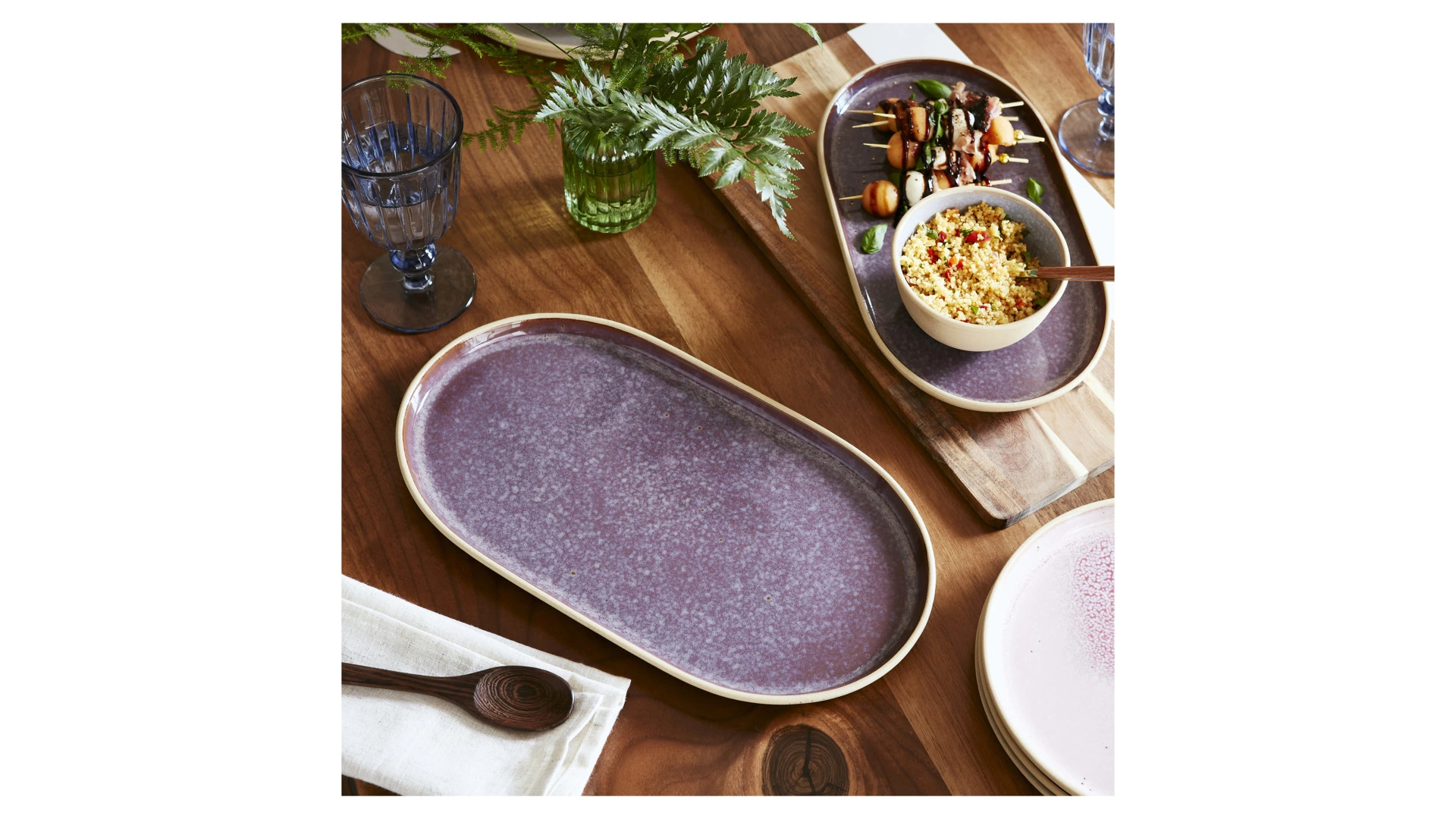 Блюдо овальное Portmeirion Минералы Аметист 34х18 см, керамика