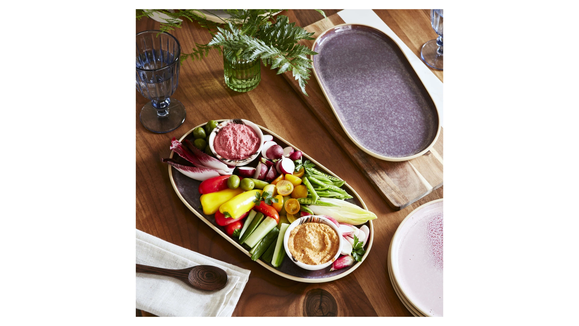 Блюдо овальное Portmeirion Минералы Аметист 34х18 см, керамика