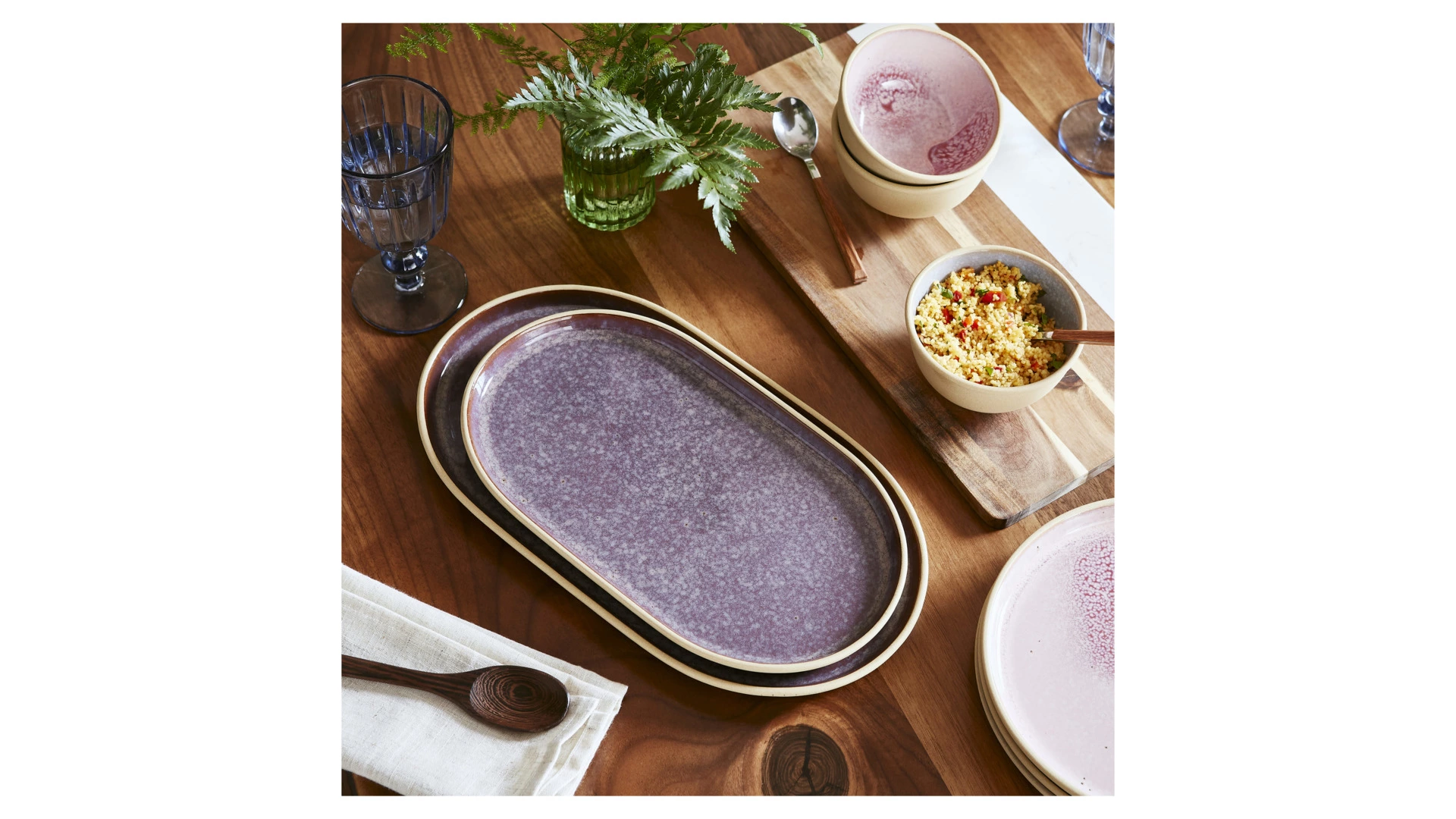 Блюдо овальное Portmeirion Минералы Аметист 34х18 см, керамика