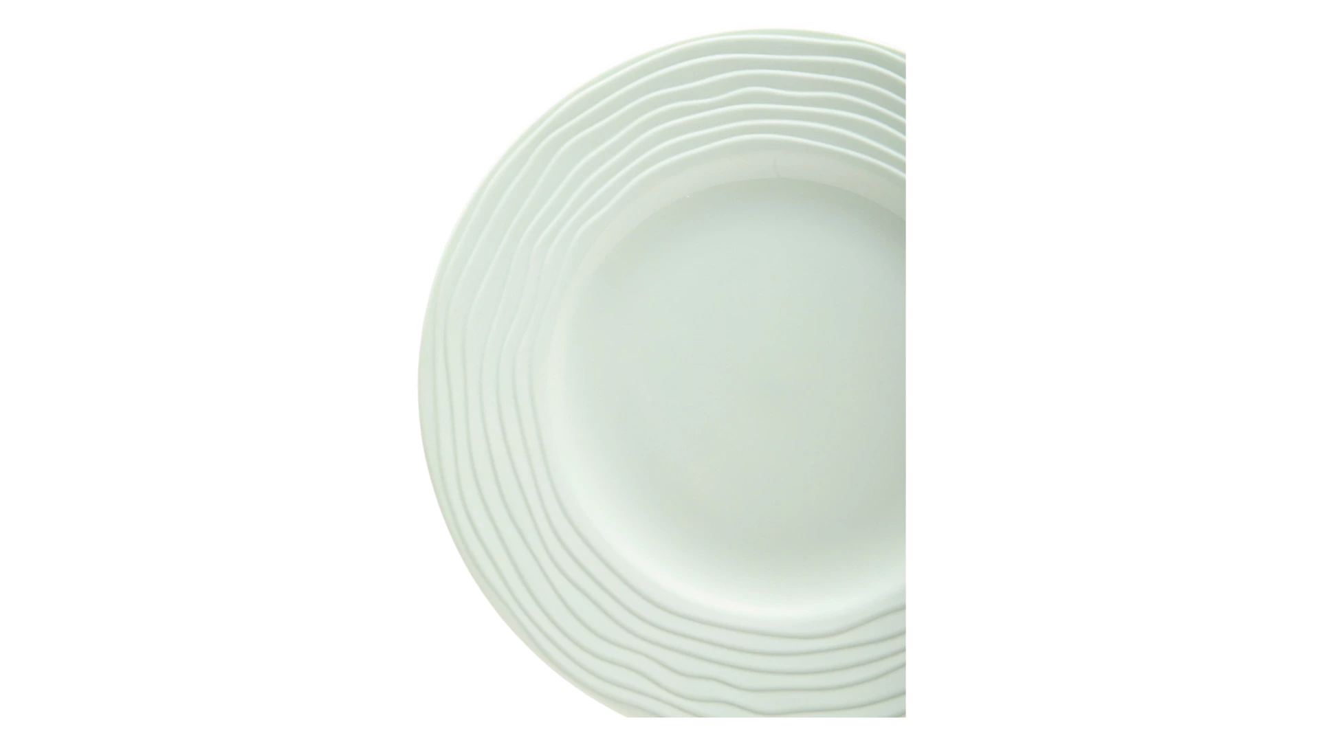 Сервиз чайно-столовый Decor de table Волна на 1 персону 4 предмета, рельеф, фарфор, мятный