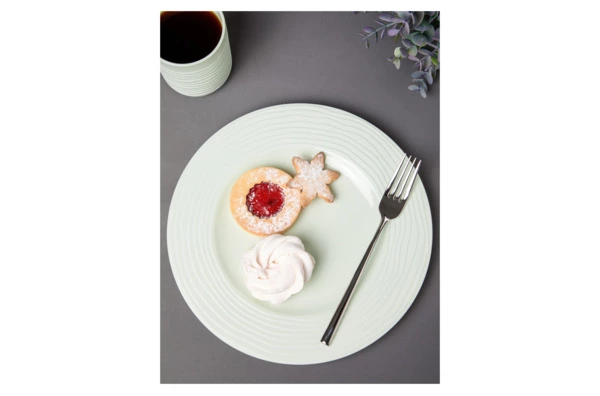 Сервиз чайно-столовый Decor de table Волна на 1 персону 4 предмета, рельеф, фарфор, мятный
