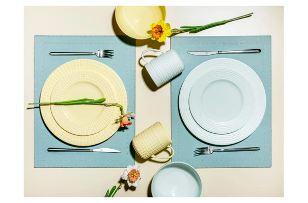 Сервиз чайно-столовый Decor de table Луч на 1 персону 4 предмета, рельеф, фарфор, желтый