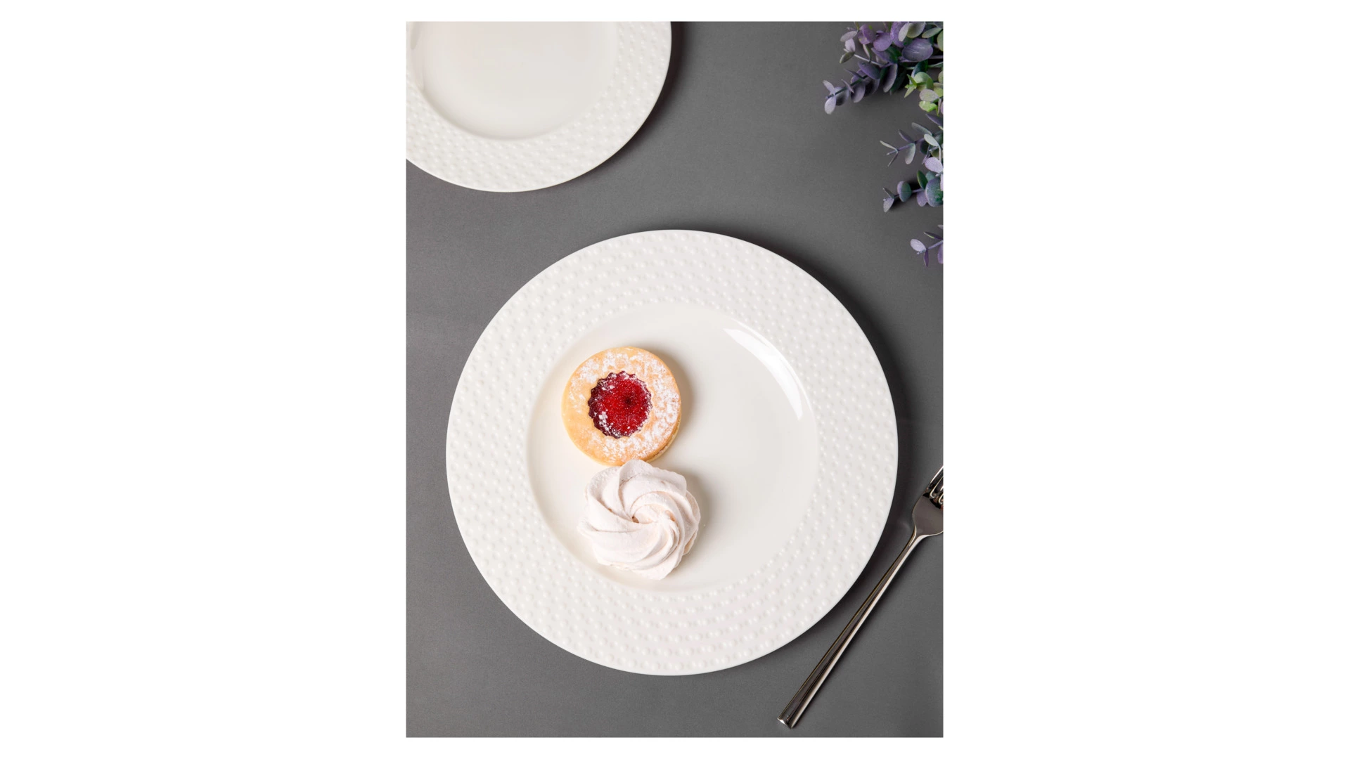 Сервиз чайно-столовый Decor de table Капля на 1 персону 4 предмета, рельеф, фарфор, белый