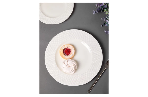 Сервиз чайно-столовый Decor de table Капля на 1 персону 4 предмета, рельеф, фарфор, белый
