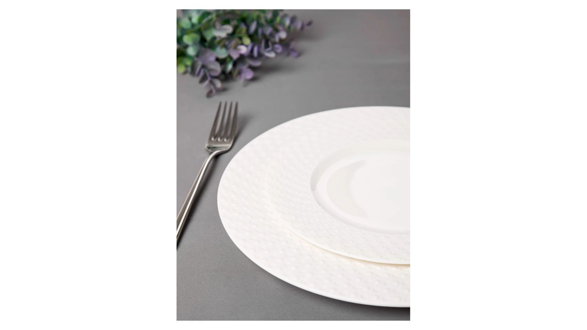 Сервиз чайно-столовый Decor de table Капля на 1 персону 4 предмета, рельеф, фарфор, белый