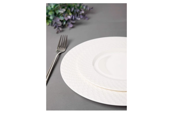 Сервиз чайно-столовый Decor de table Капля на 1 персону 4 предмета, рельеф, фарфор, белый