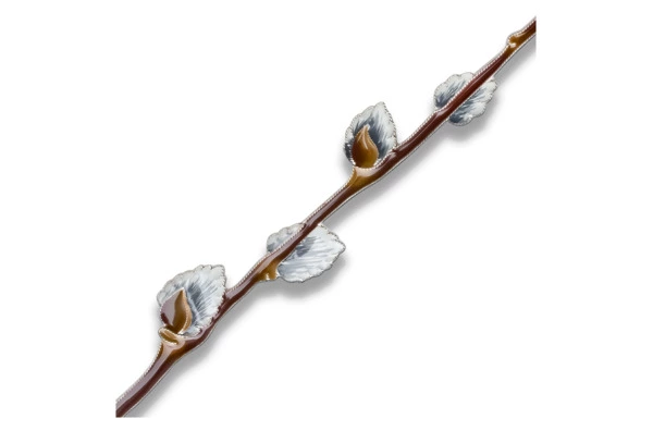 Брошь Русские самоцветы Верба 10,9 г, серебро 925