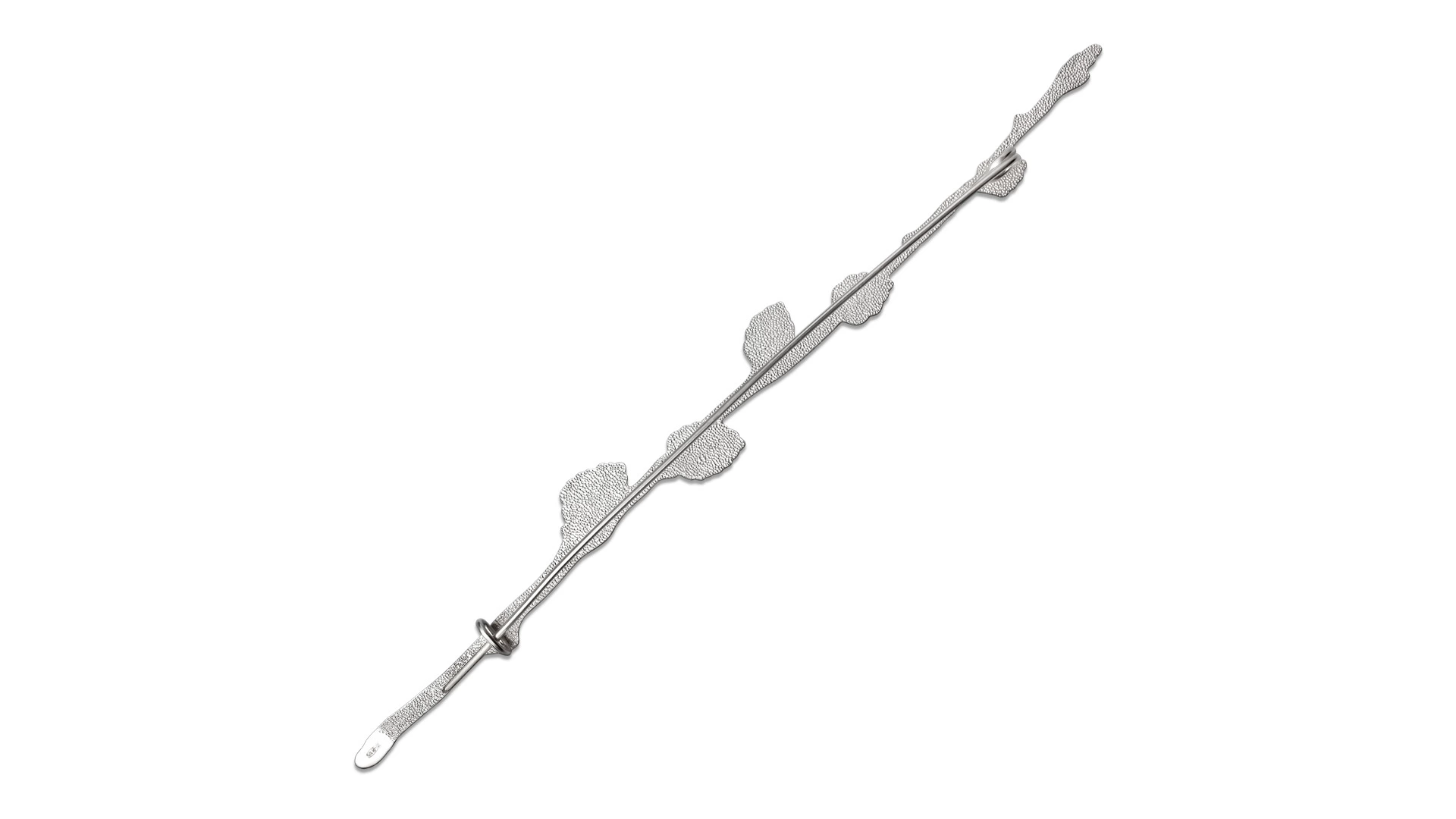 Брошь Русские самоцветы Верба 10,9 г, серебро 925