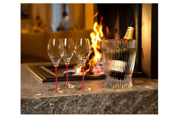 Бокал для шампанского Riedel Fatto a Mano Performance Champagne 375мл, красная ножка, ручная работа,