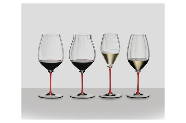 Бокал для шампанского Riedel Fatto a Mano Performance Champagne 375мл, красная ножка, ручная работа,