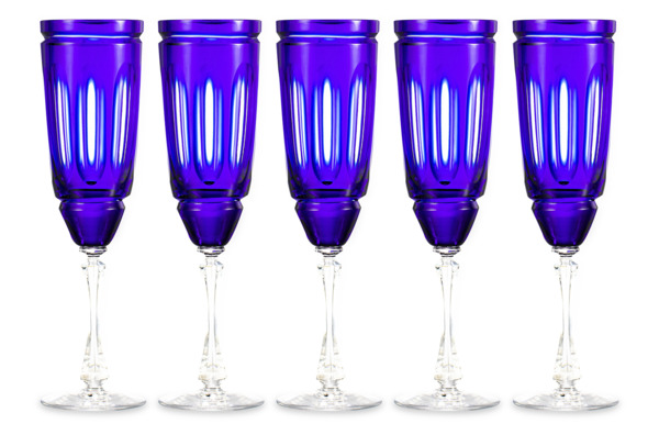 Набор бокалов для красного вина ГХЗ Готика 240 мл, 5 шт, хрусталь, синий-sale