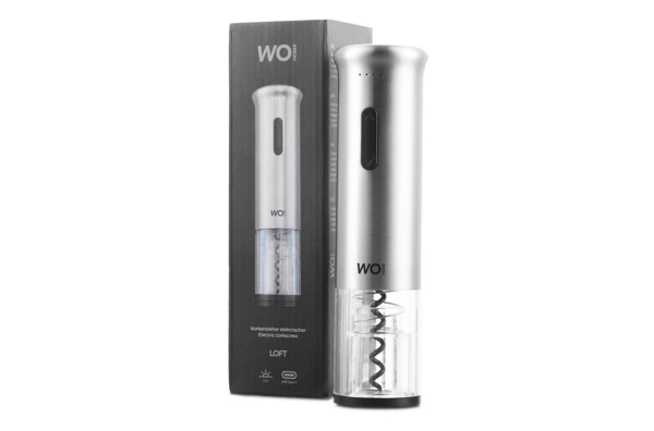 Штопор электрический WO HOME Loft, 19 см, зарядка USB, п/к