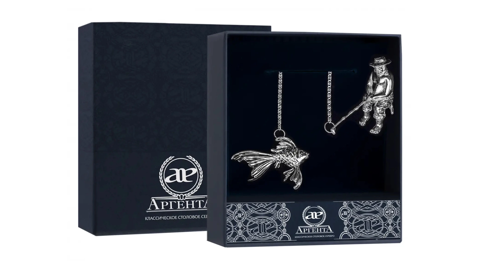 Ионизатор воды в футляре АргентА Рыбак 33,18 г, серебро 925