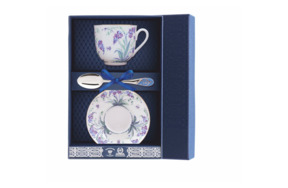 Набор чайный в футляре Аргента Ландыш Незабудки 22,04 г, 3 предмета, серебро 925