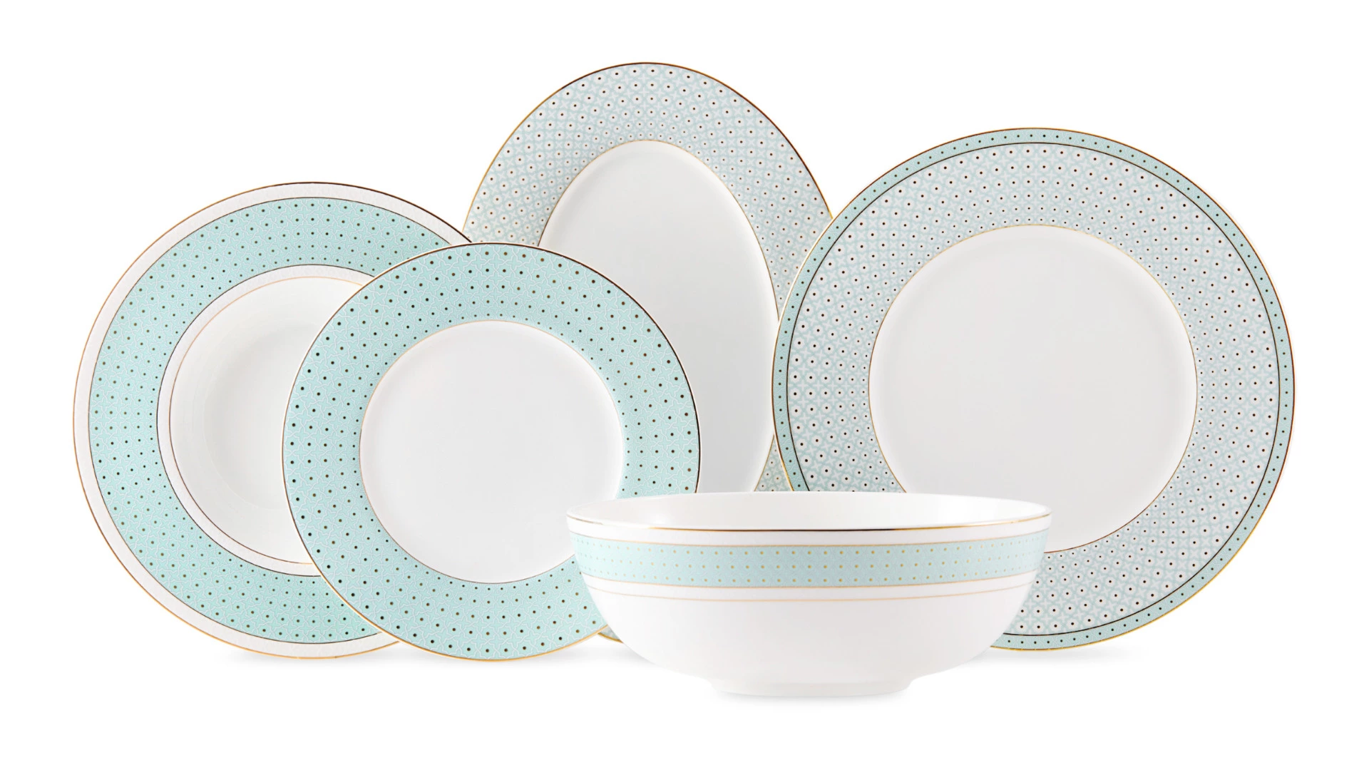 Сервиз столовый Decor de table Бирюза на 6 персон 20 предметов, фарфор костяной, п/к
