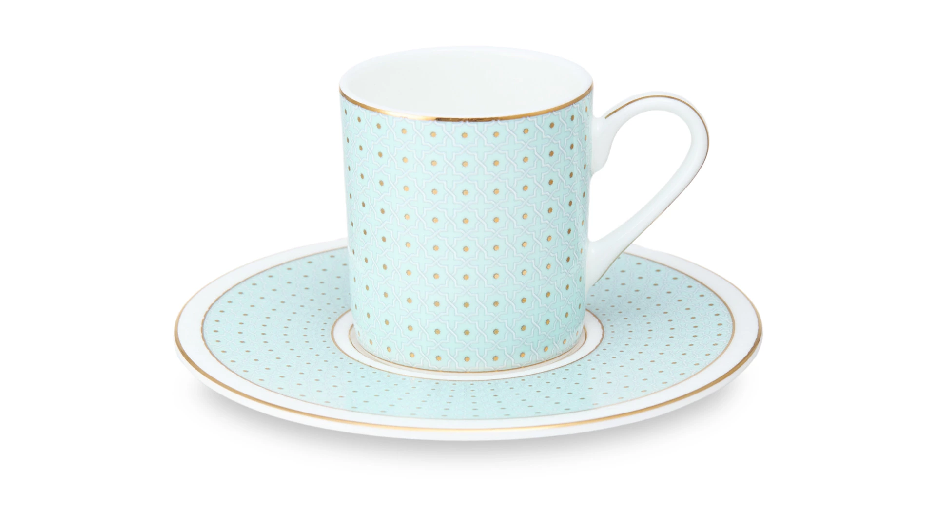 Набор чашек кофейных с блюдцами Decor de table Бирюза 100 мл, 2 шт, фарфор костяной, п/к на магните