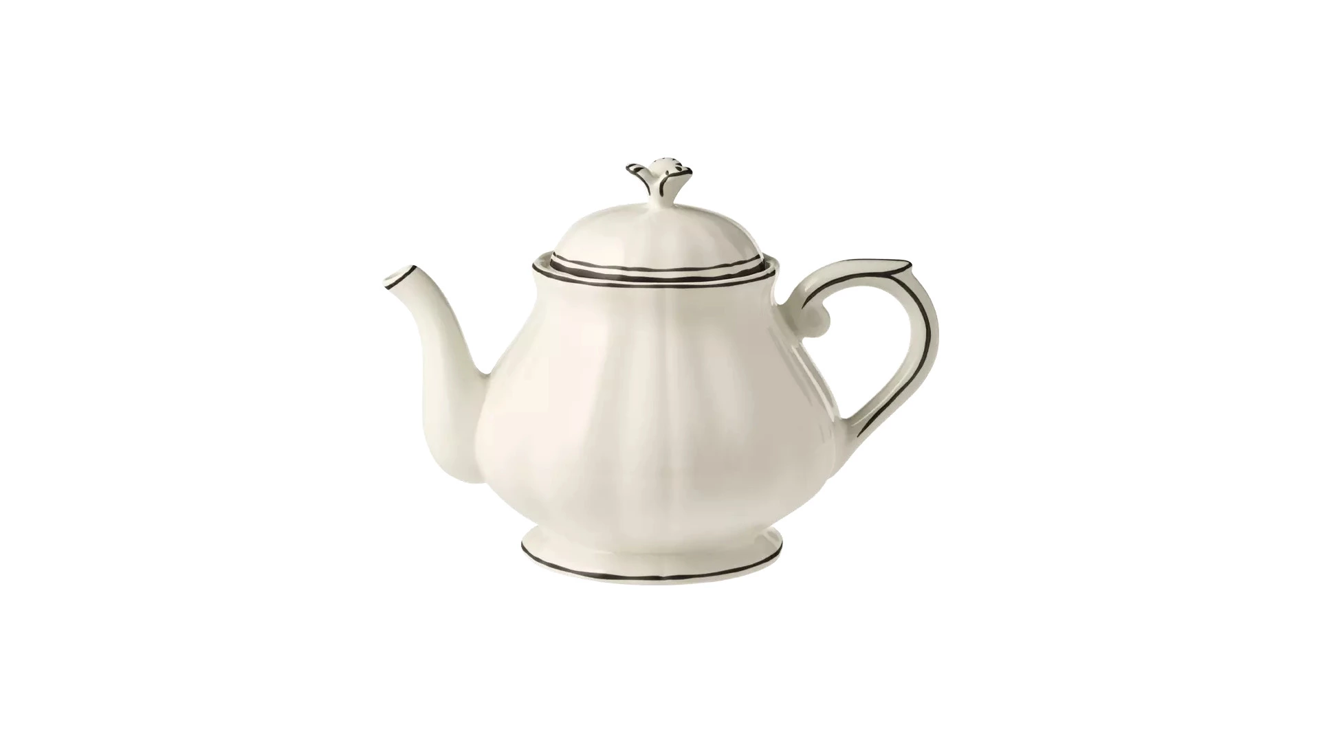 Чайник Gien Черная кайма 1 л, фаянс