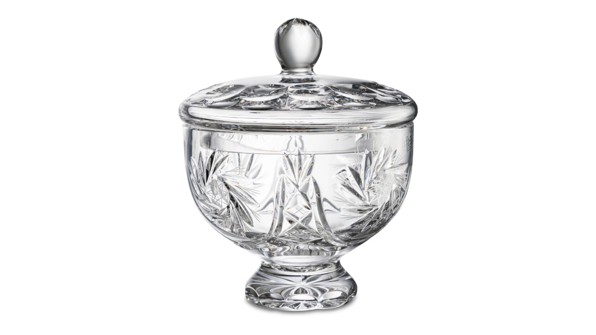 Конфетница с крышкой Decor de table 14,6 см, хрусталь, прозрачная