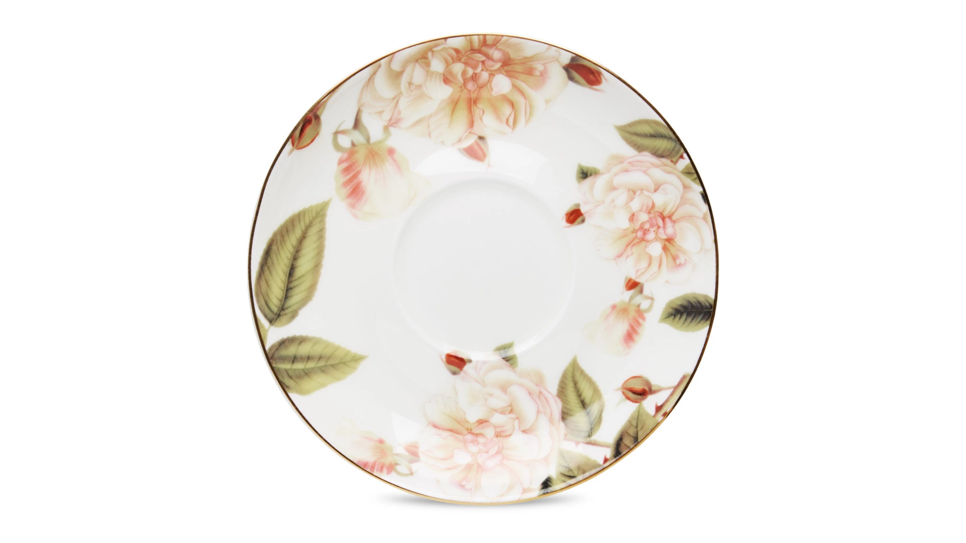 Набор чашек чайных с блюдцем Decor de table Флёр д'Ор 220 мл, 2 шт, фарфор костяной, п/к