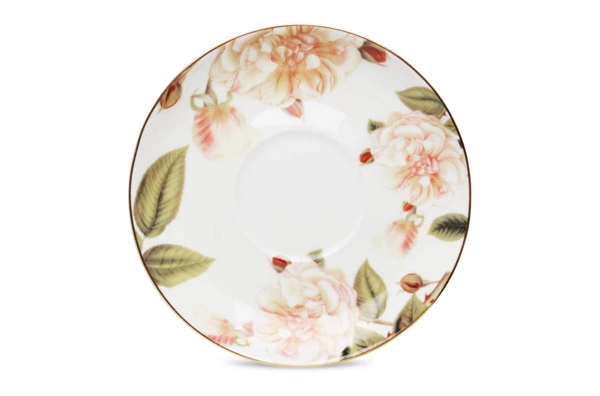 Набор чашек чайных с блюдцем Decor de table Флёр д'Ор 220 мл, 2 шт, фарфор костяной, п/к