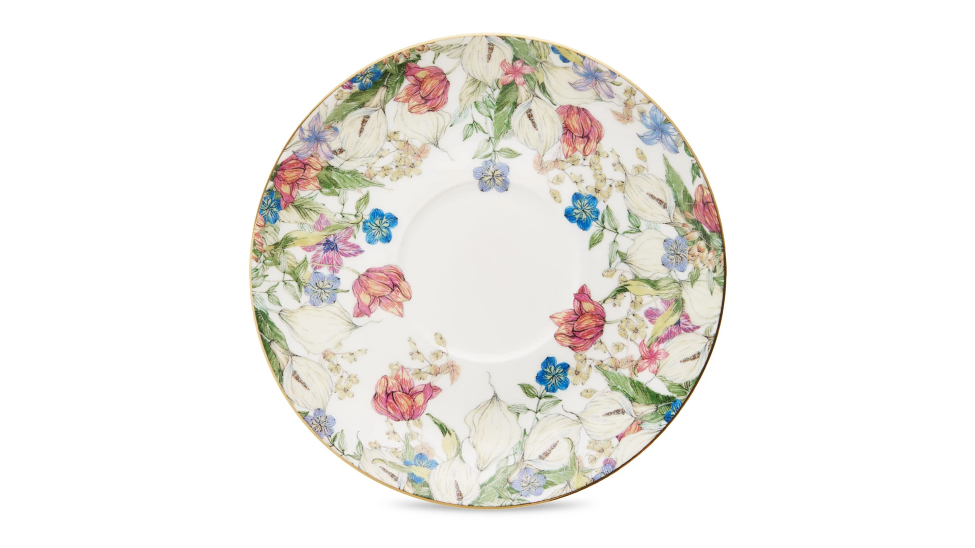 Набор чашек чайных с блюдцем Decor de table Флёр д'Ор 220 мл, 2 шт, фарфор костяной, п/к