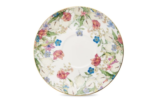 Набор чашек чайных с блюдцем Decor de table Флёр д'Ор 220 мл, 2 шт, фарфор костяной, п/к