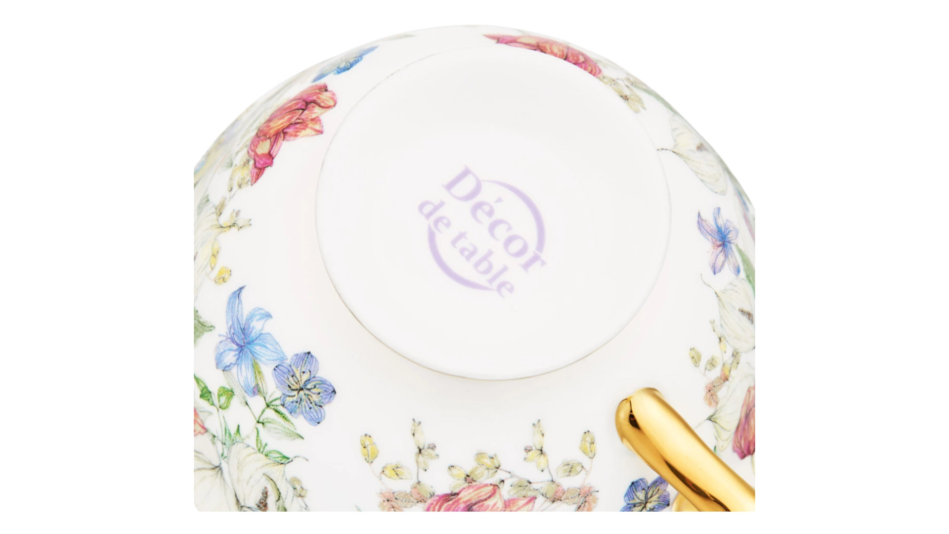 Набор чашек чайных с блюдцем Decor de table Флёр д'Ор 220 мл, 2 шт, фарфор костяной, п/к