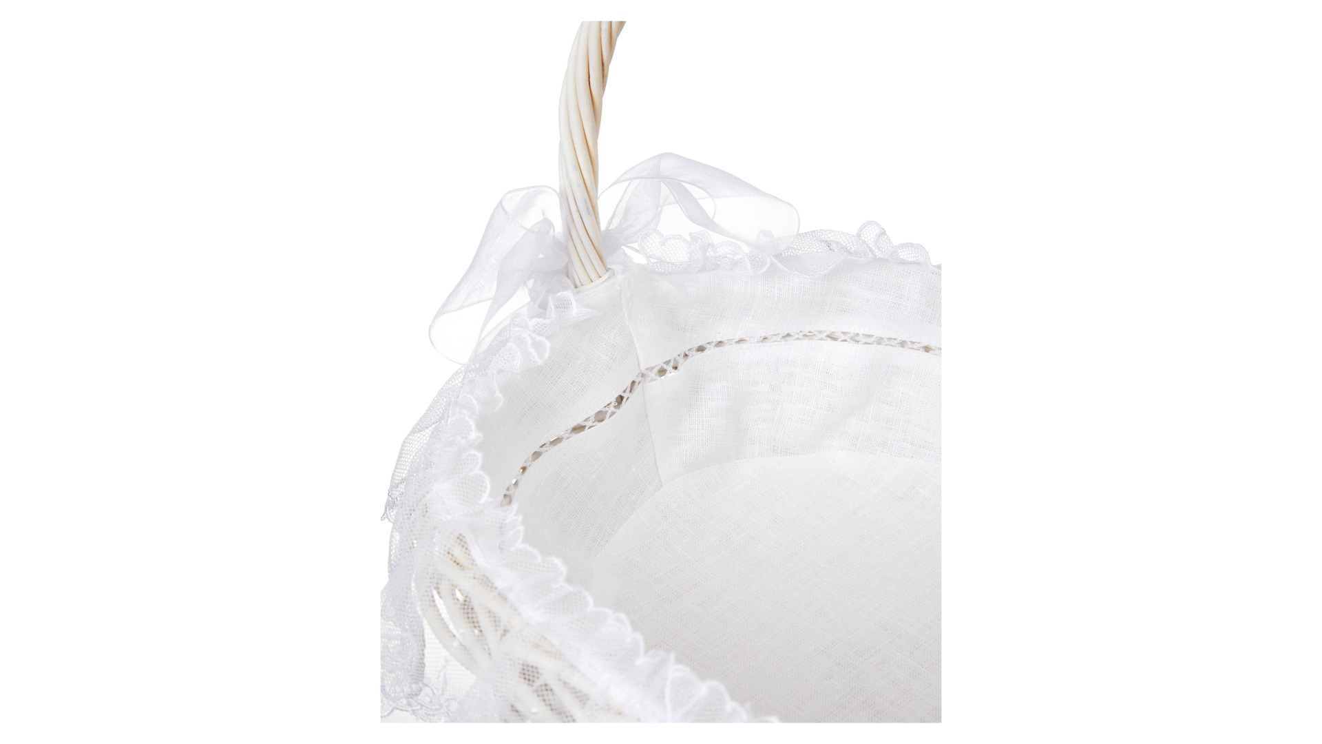 Набор пасхальный из корзины и тканевой вставки Венизное кружево Цветочная 25х35 см, белый, п/к