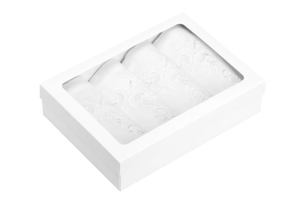 Набор салфеток подстановочных с вышивкой Венизное кружево Ришелье 40х40 см, 6 шт, лен, белый,  п/к