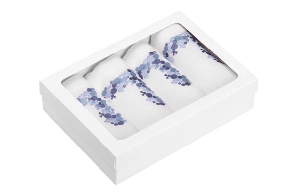 Набор салфеток подстановочных Венизное кружево Шарики 40х40 см, 6 шт, белый с серебром, лен, п/к