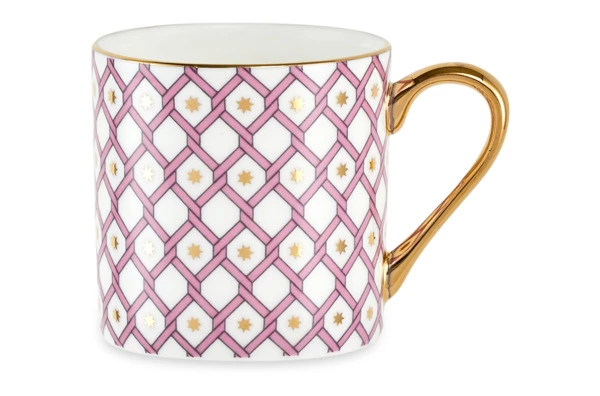 Чашка кофейная с блюдцем ИФЗ Идиллия Астра 115 мл, фарфор костяной, розовая