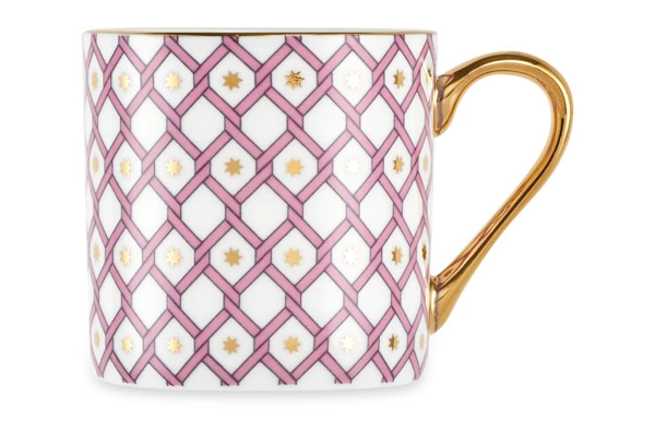 Чашка кофейная с блюдцем ИФЗ Идиллия Астра 115 мл, фарфор костяной, розовая