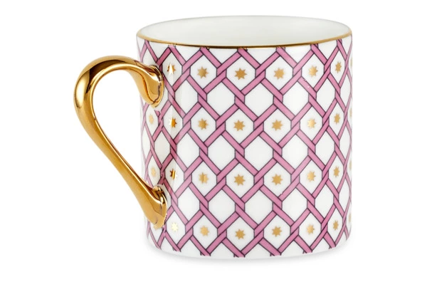 Чашка кофейная с блюдцем ИФЗ Идиллия Астра 115 мл, фарфор костяной, розовая