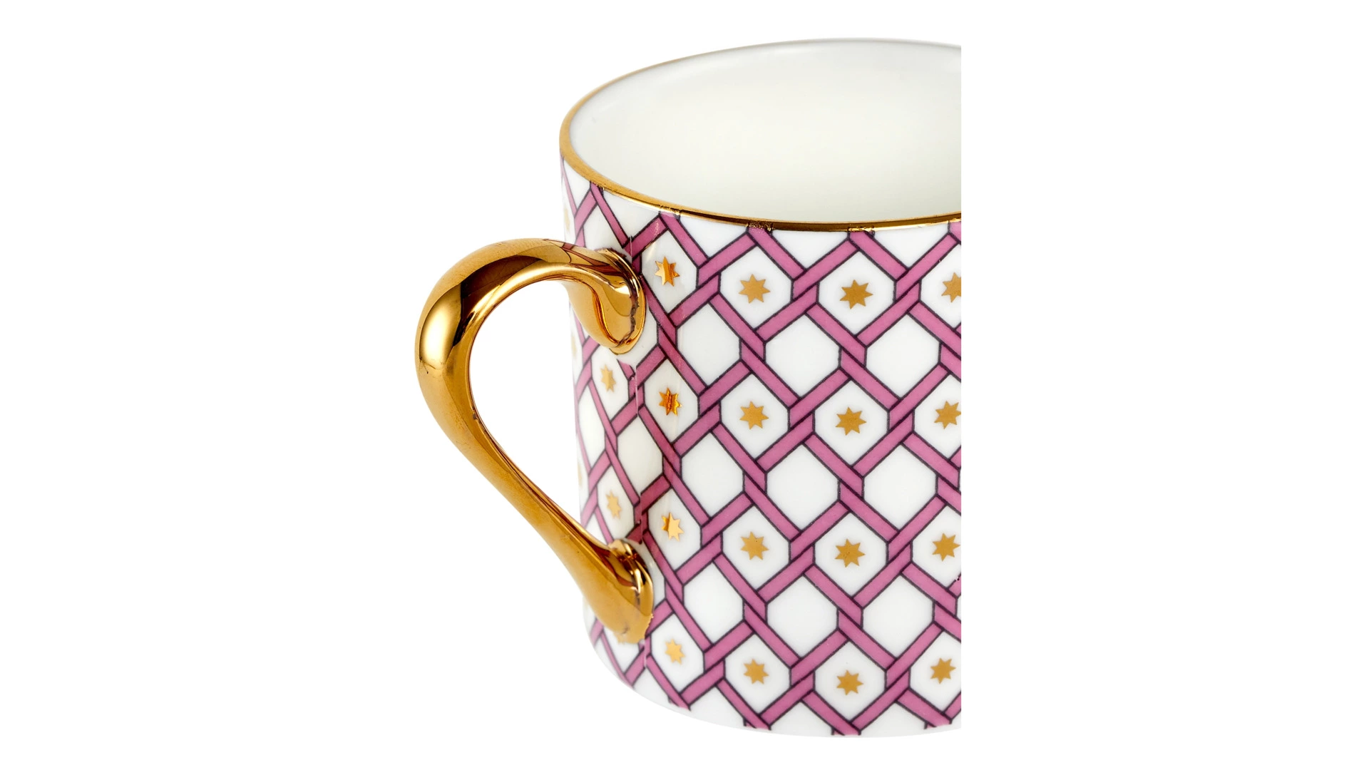 Чашка кофейная с блюдцем ИФЗ Идиллия Астра 115 мл, фарфор костяной, розовая