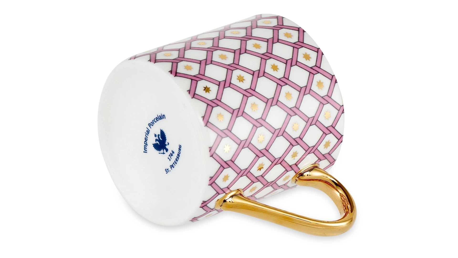 Чашка кофейная с блюдцем ИФЗ Идиллия Астра 115 мл, фарфор костяной, розовая