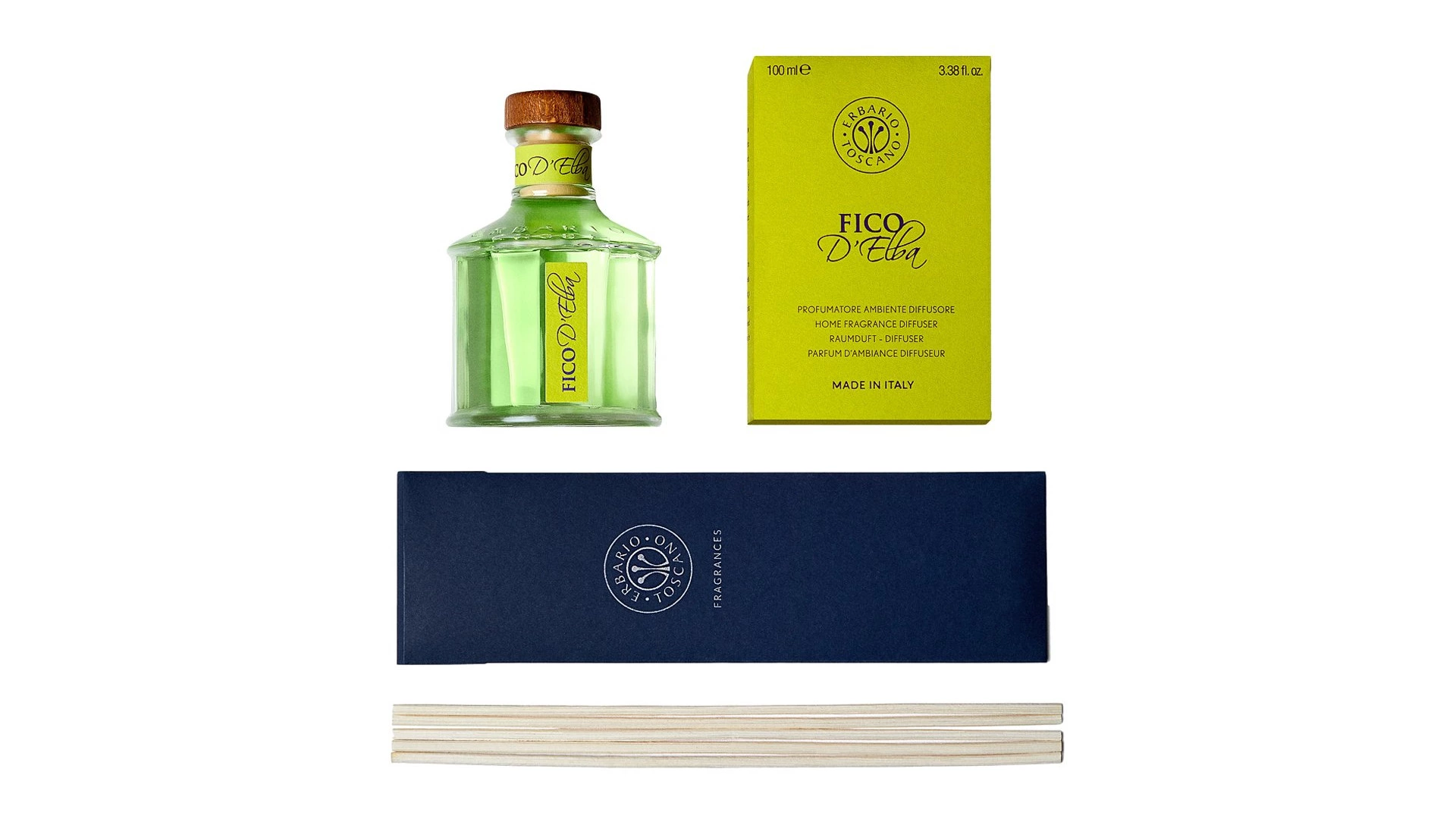 Диффузор Erbario Fico D'Elba Инжир Эльбы 100 мл, стекло, зеленый, п/к