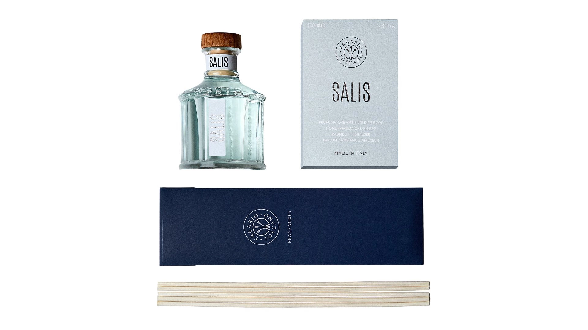 Диффузор Erbario Salis Морская Вода 100 мл, стекло, голубой, п/к