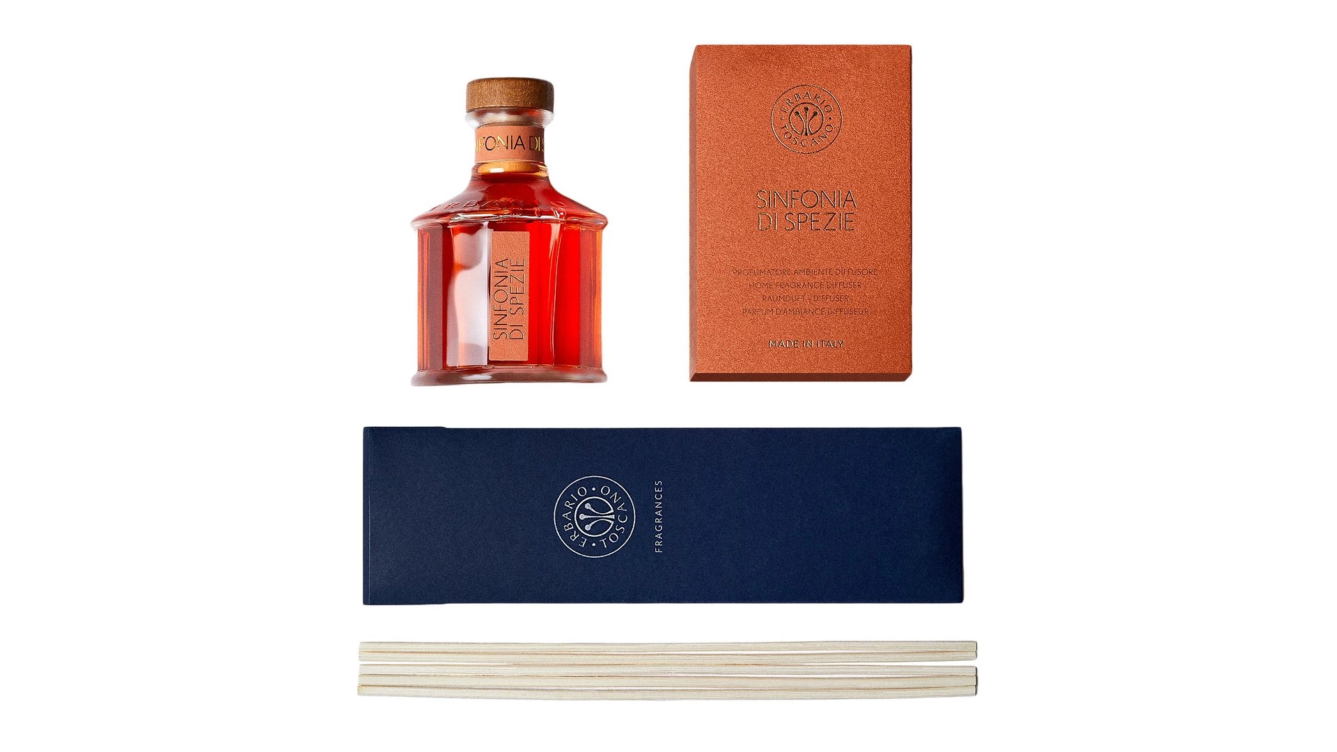 Диффузор Erbario Sinfonia Di Spezie Симфония Специй 100 мл, стекло, оранжевый, п/к