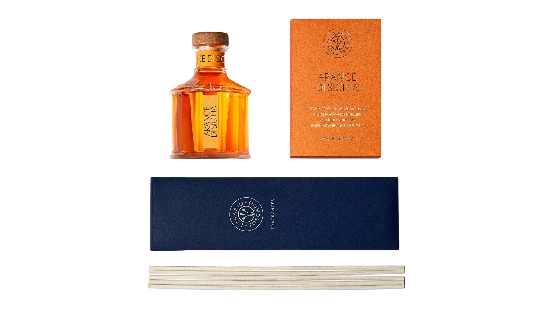 Диффузор Erbario Arance Di Sicilia Сицилийский Апельсин 250 мл, стекло, оранжевый, п/к