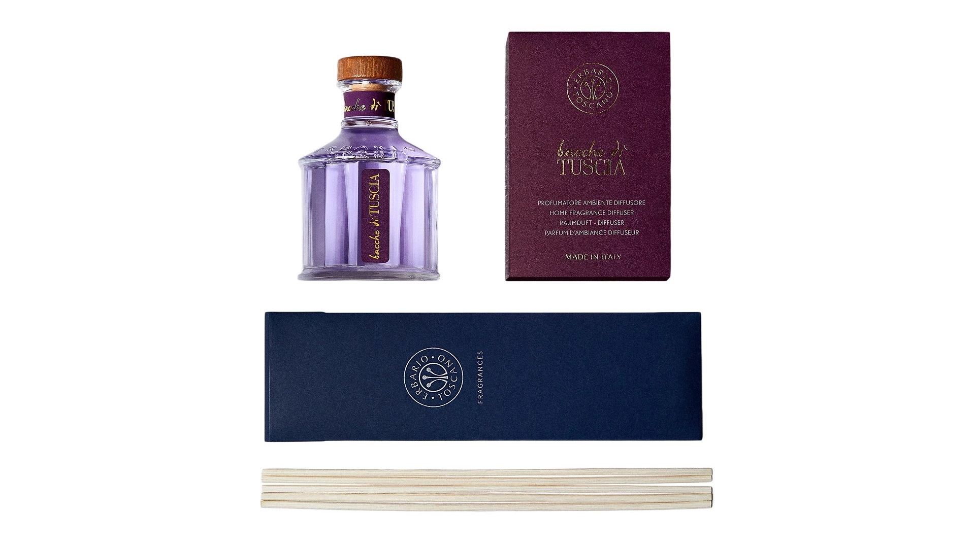 Диффузор Erbario Bacche Di Tuscia Тосканские Ягоды 250 мл, стекло, фиолетовый, п/к