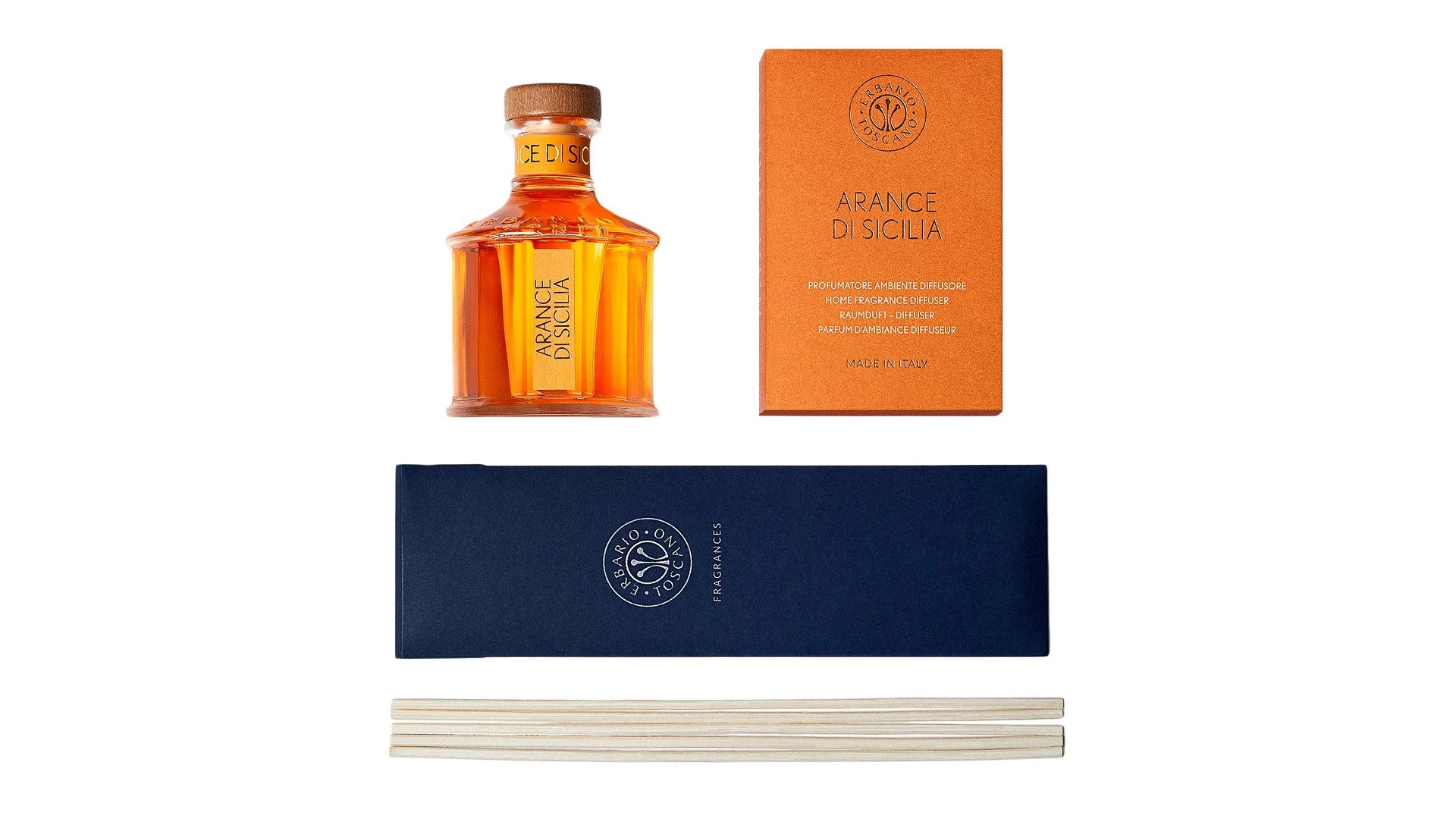 Диффузор Erbario Arance Di Sicilia Сицилийский Апельсин 500 мл, стекло, оранжевый, п/к