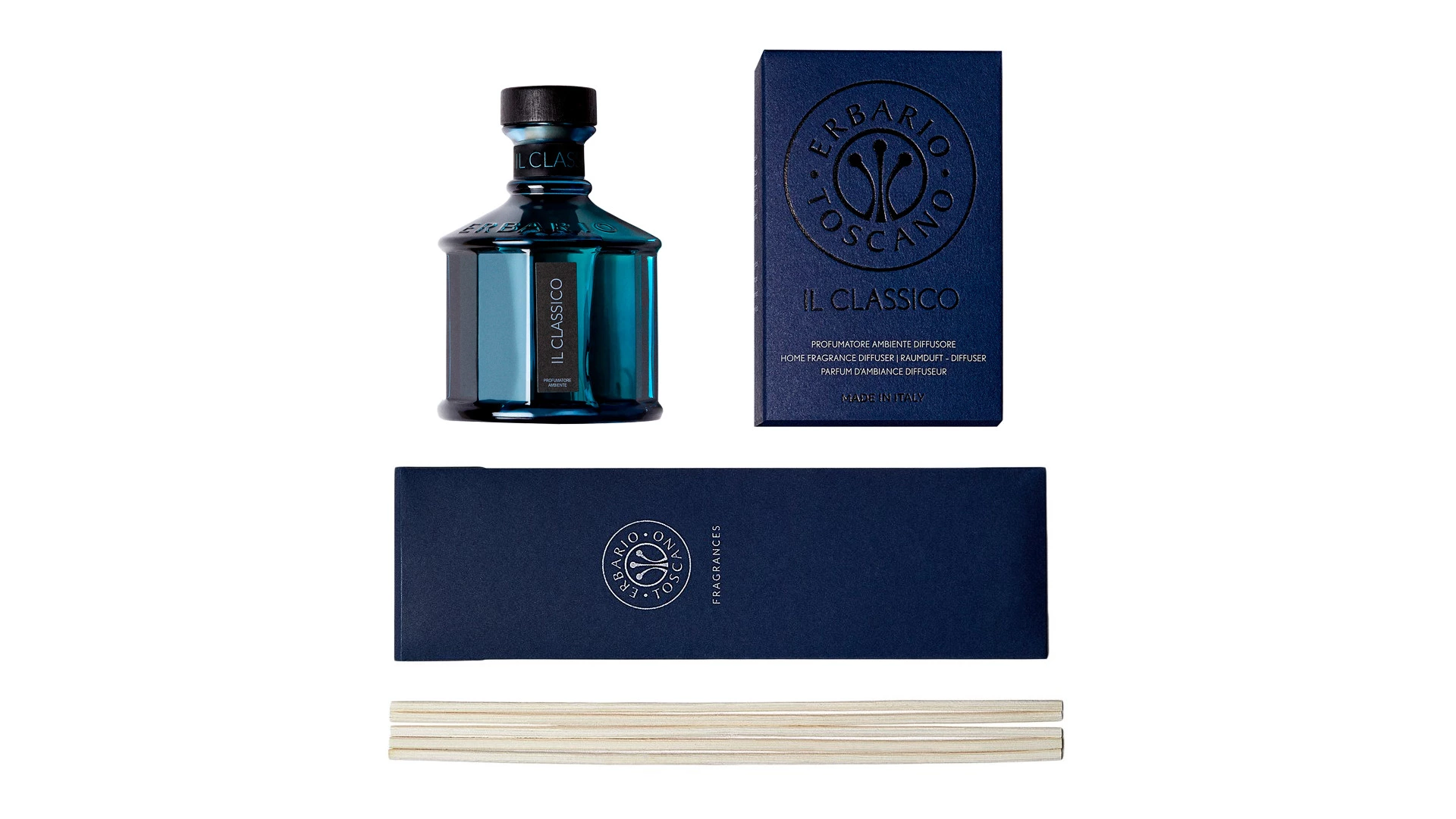 Диффузор Erbario Il Classico Классика 500 мл, стекло, синий, п/к